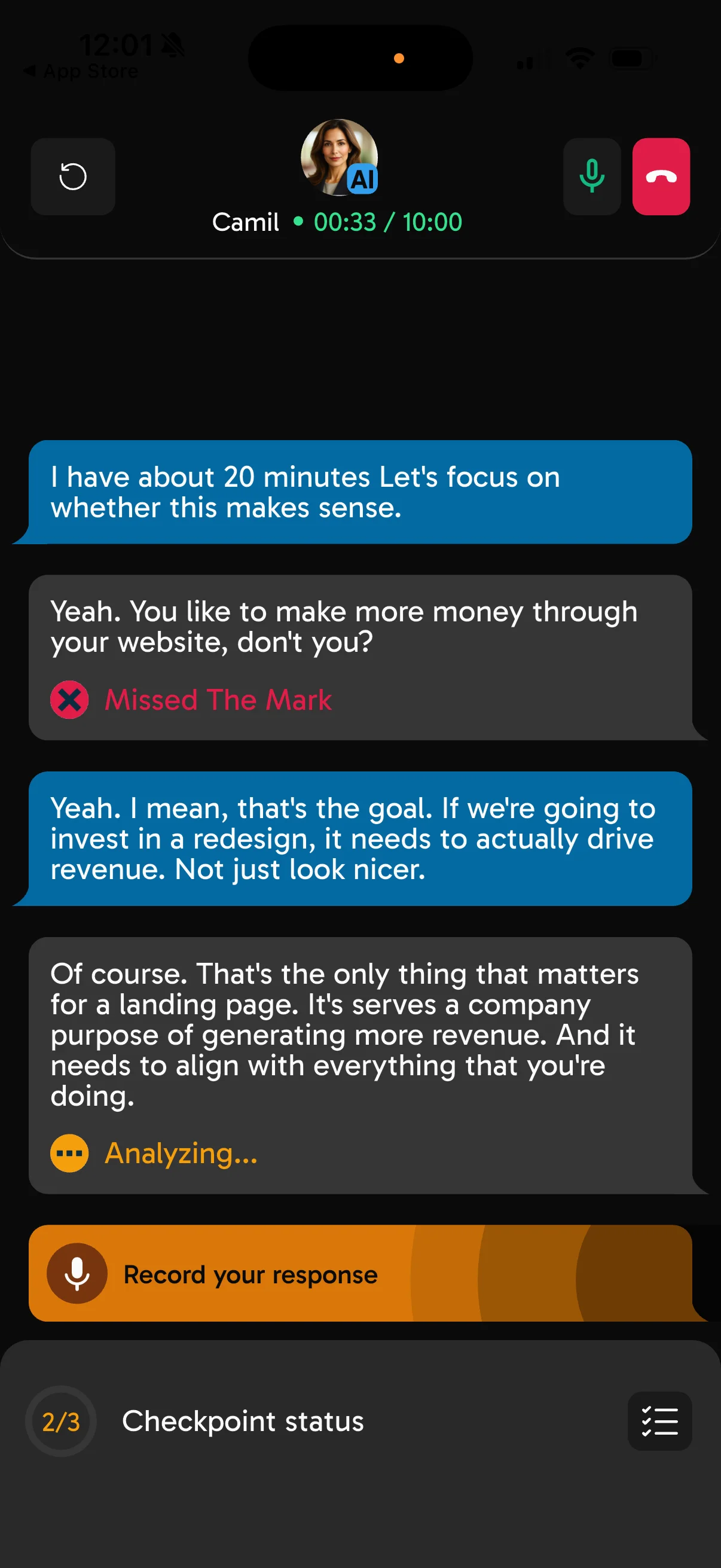 CloserCoach app — live in-call coaching annotations
